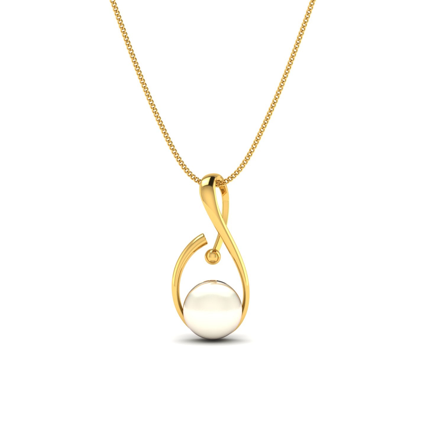 Lords Jewels 18KT Swaying Pearl Gold Pendant