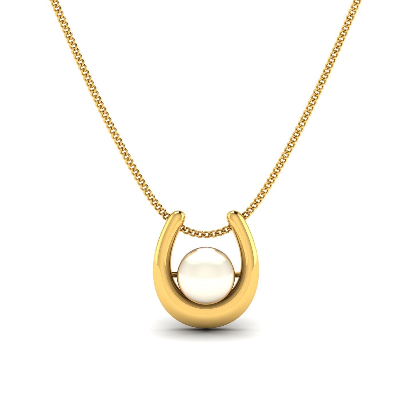 Lords Jewels Gold Pearl Luck Pendant Crafted in 18KT Yellow Gold