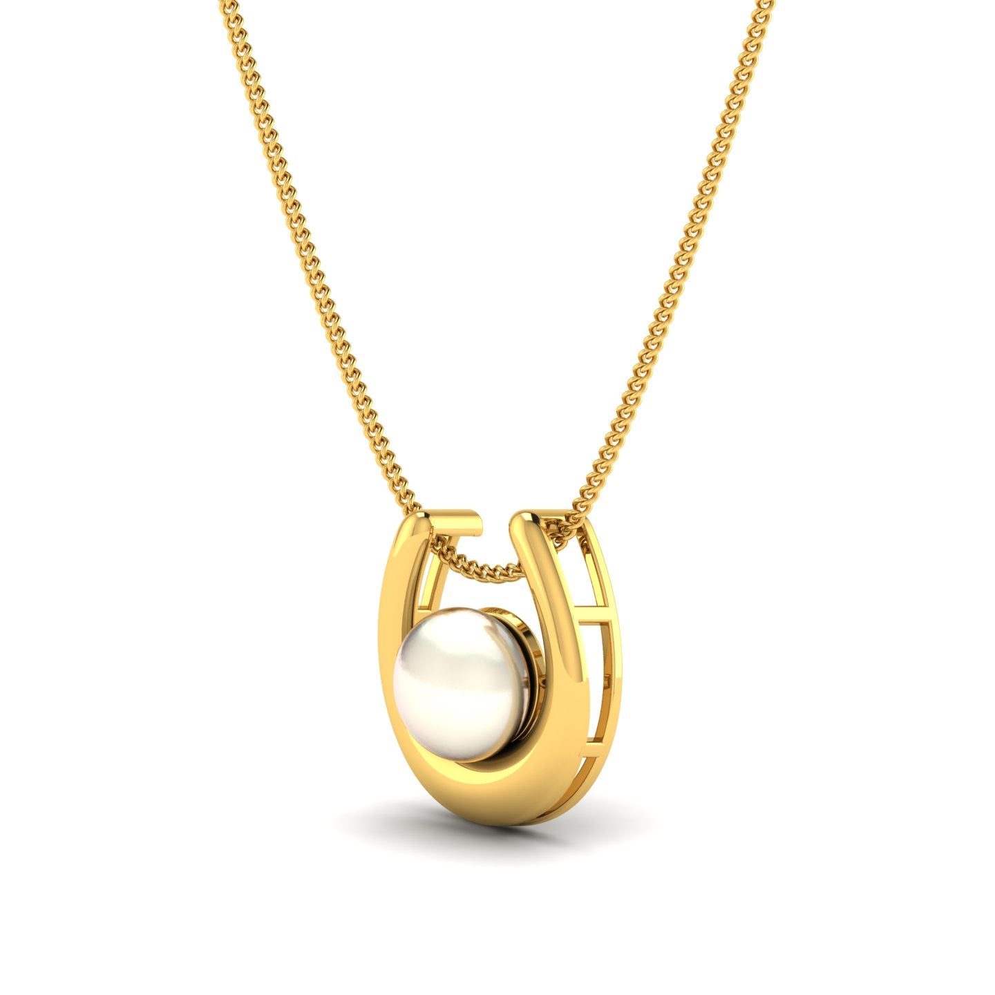 Lords Jewels Gold Pearl Luck Pendant Crafted in 18KT Yellow Gold