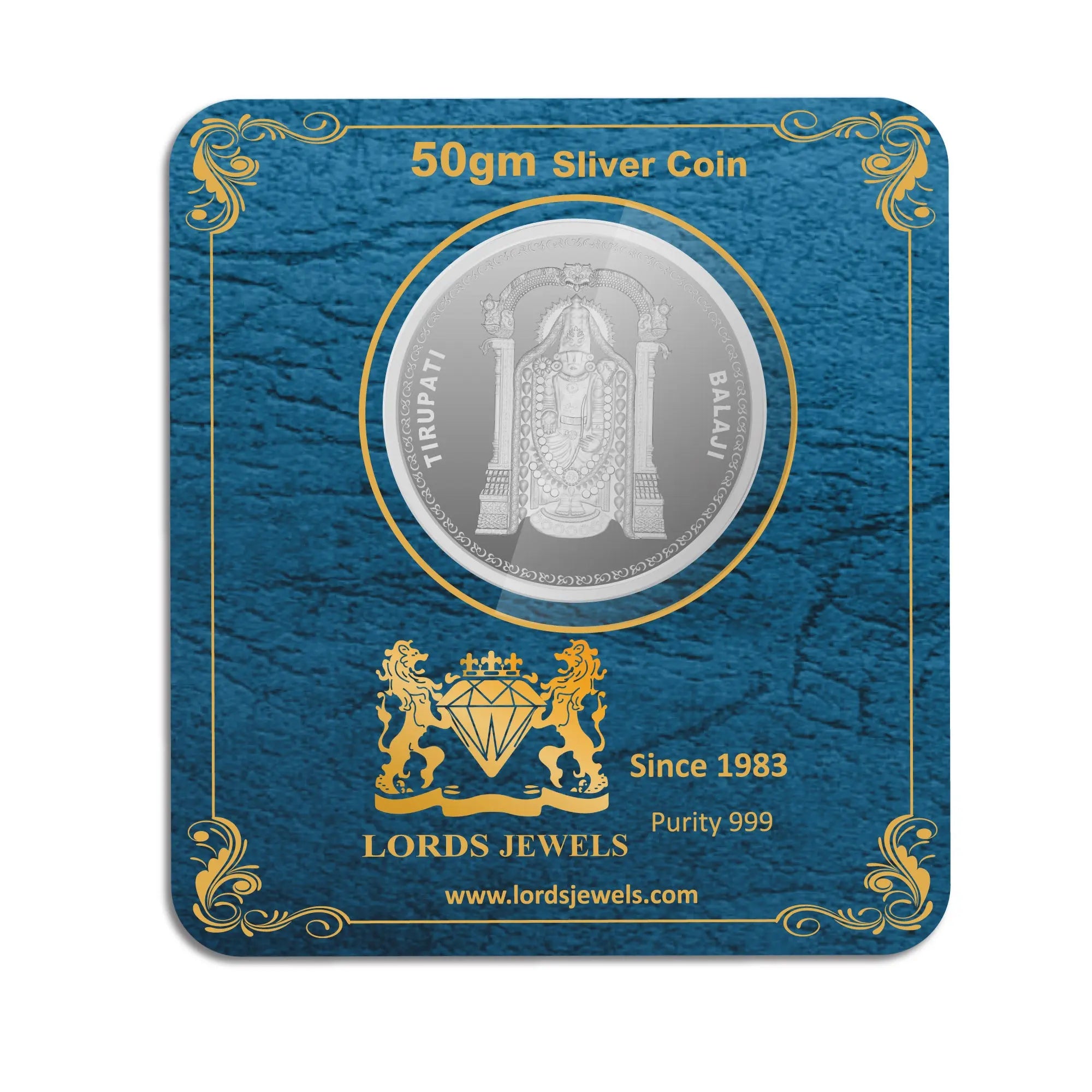 Tirupati Balaji Silver Coins 50 gm lordsjewels