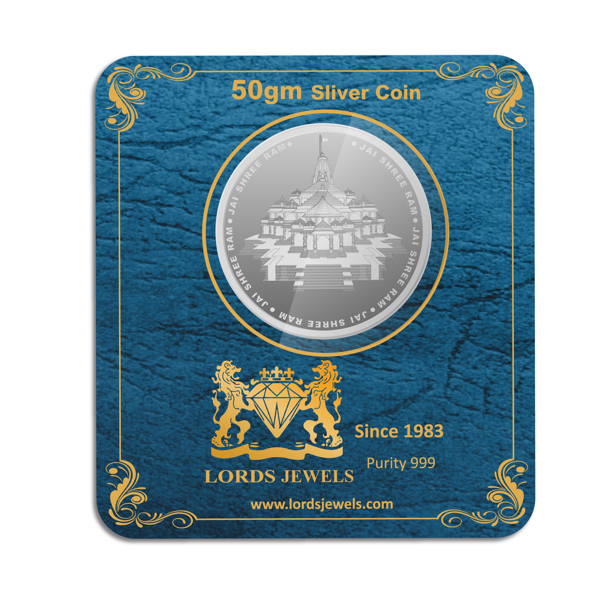 Ram Mandir Silver Coin 50GM lordsjewels