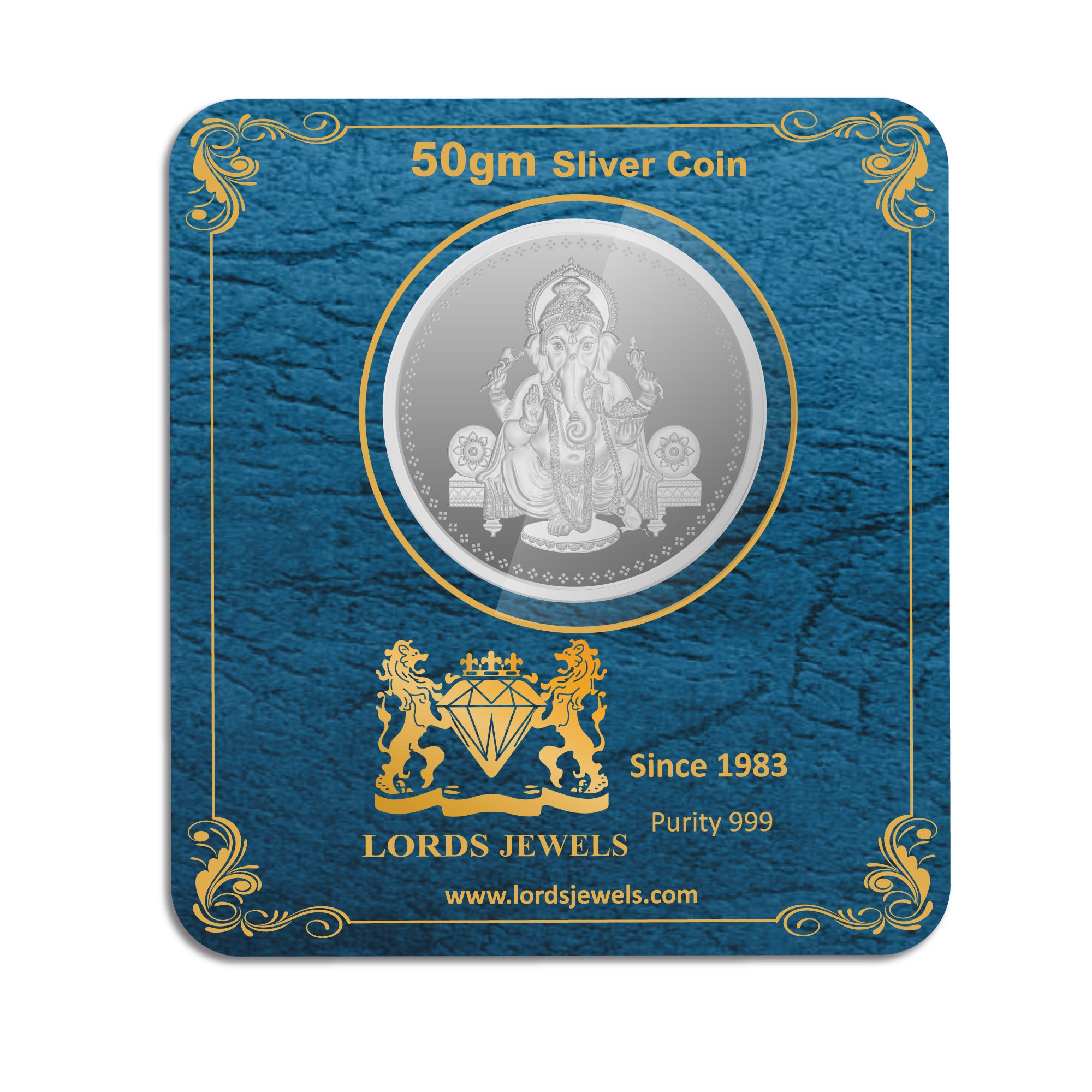 Ganesh ji Silver Coins 50 GM lordsjewels