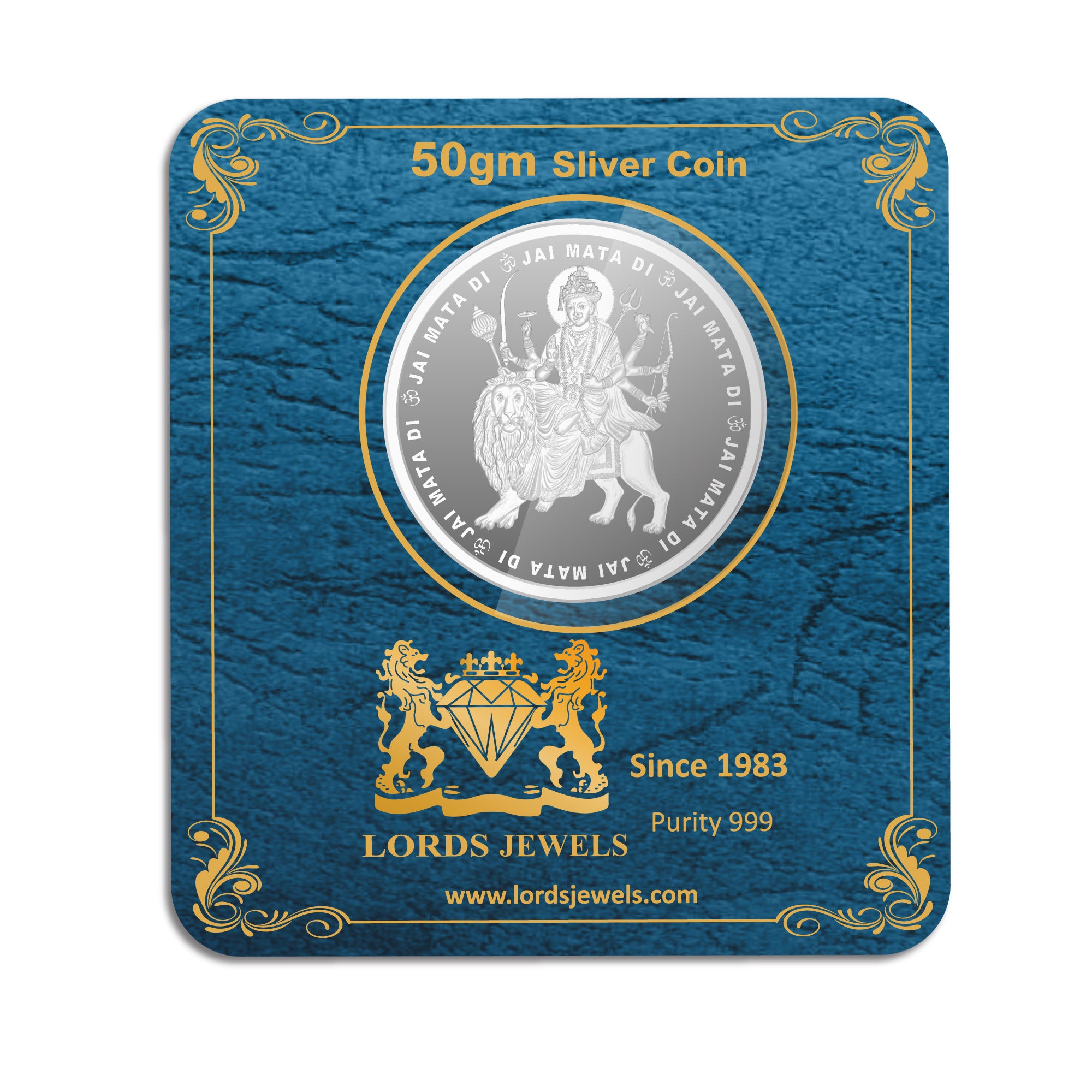 Sherawali Mata Ji Silver Coins 50 GM lordsjewels