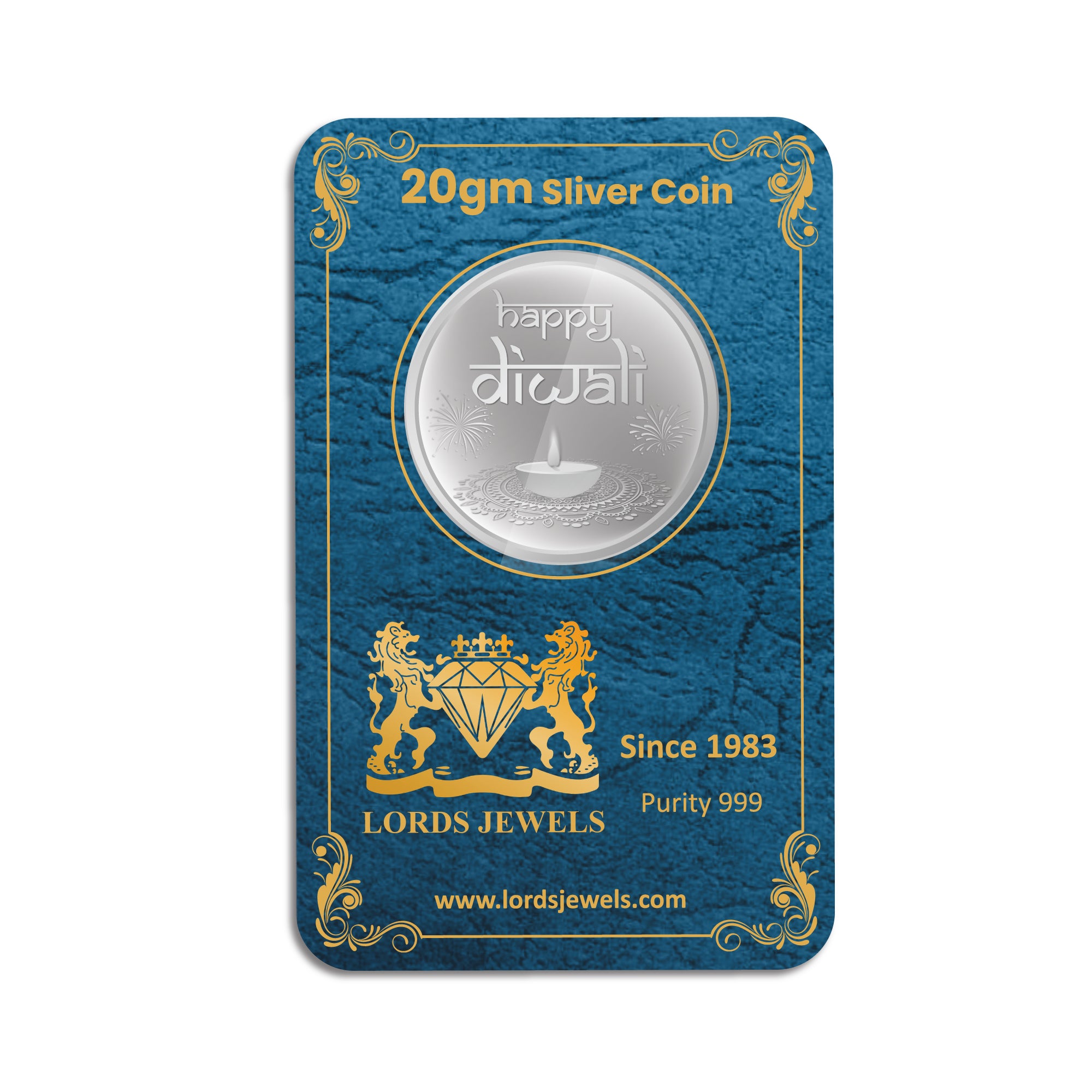 Happy Diwali 20 Grams Silver Coin lordsjewels