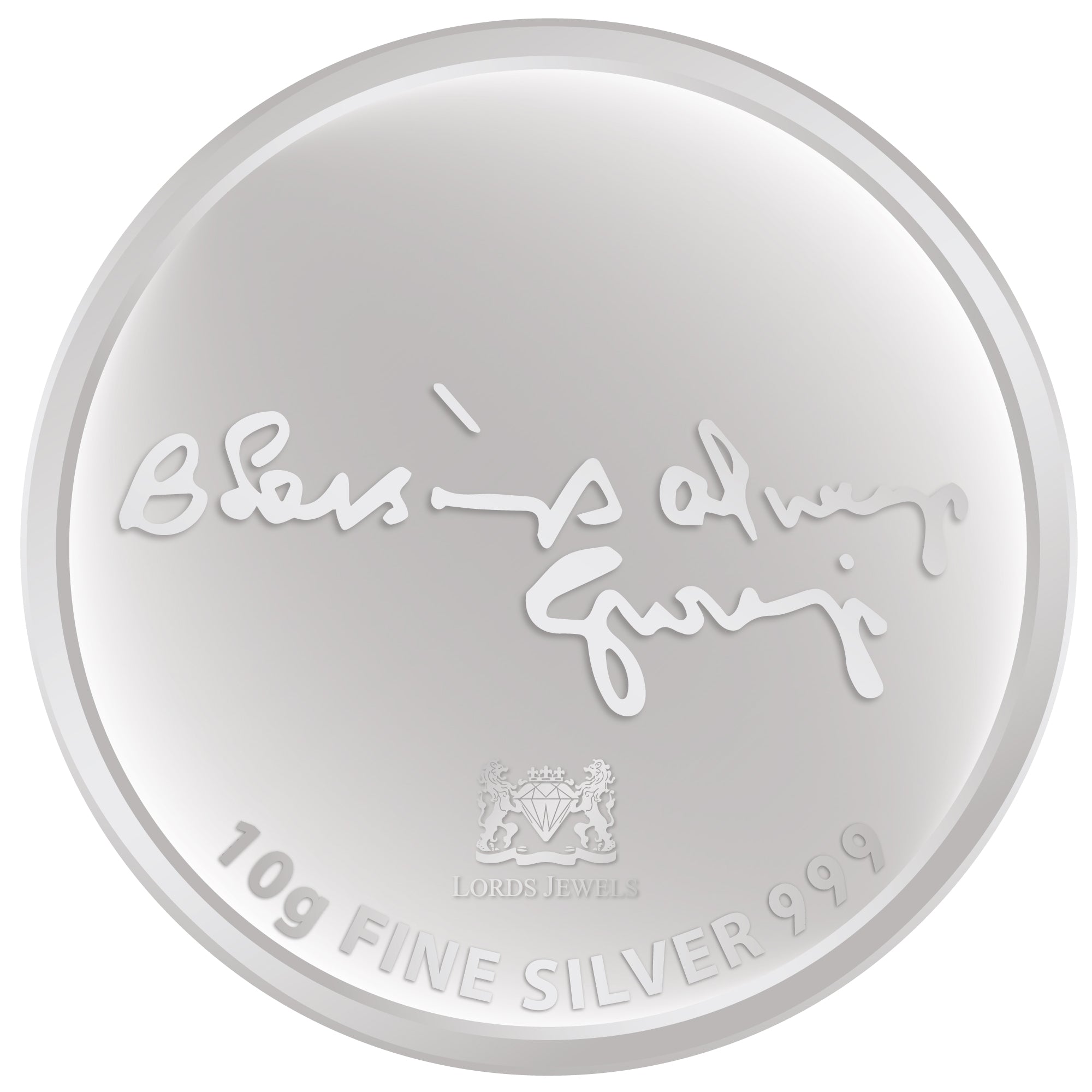 Guru Ji - Blessings Always Guru Ji 999 Purity 10 Grams Silver Coin lordsjewels