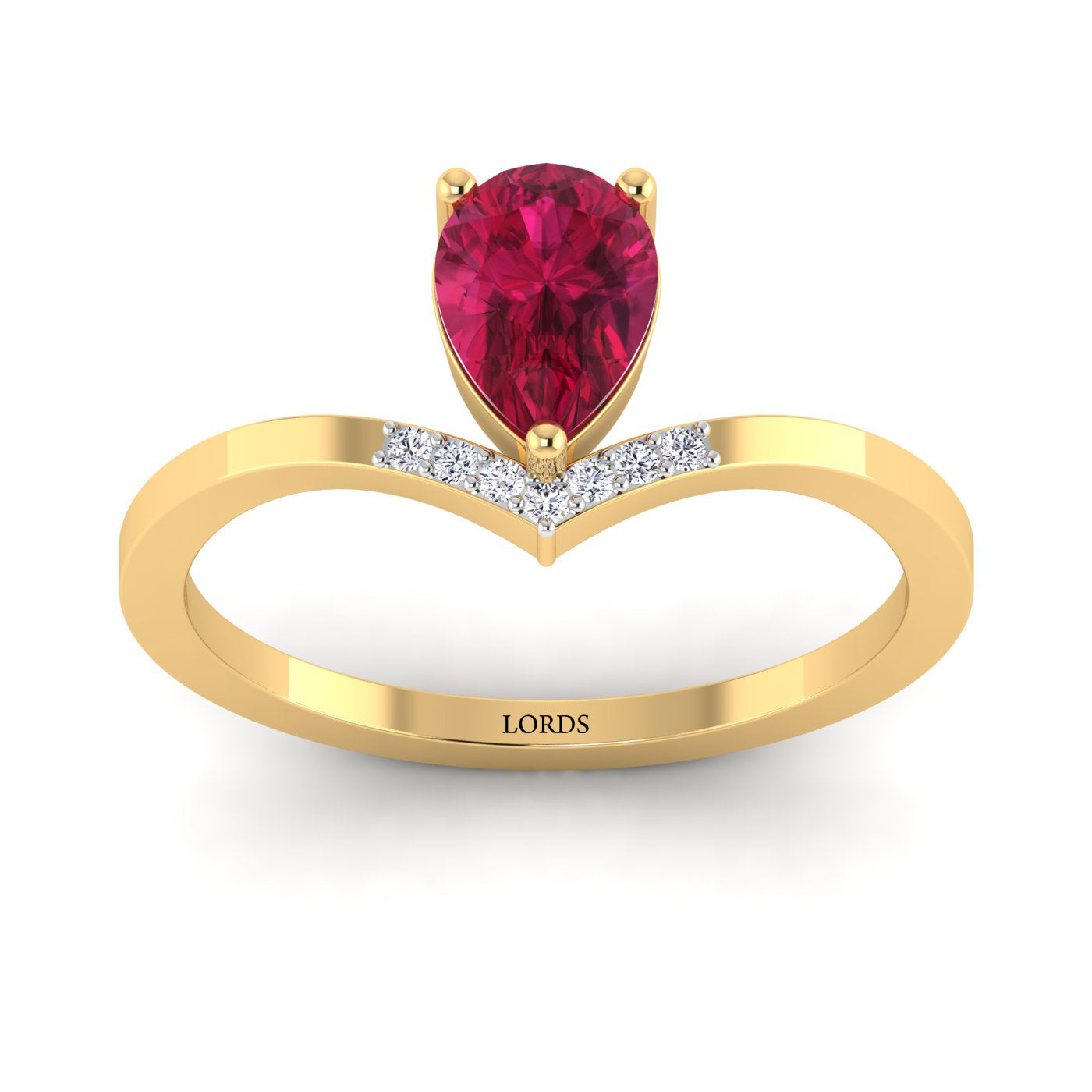 Ruby Drop Diamond Ring lordsjewels